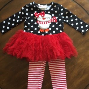 Bonnie baby penguin winter/Christmas outfit